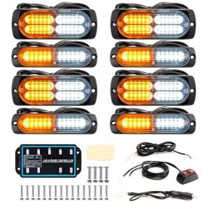 8-Piece LED Emergency Strobe Lights Set