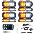 8-Piece LED Emergency Strobe Lights Set