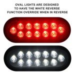 4Pcs 6" Red/White LED Trailer Tail Lights