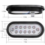 4Pcs 6" Red/White LED Trailer Tail Lights