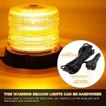 2-Pack LED Amber Warning Beacon Lights with Magnetic Base