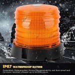 2-Pack LED Amber Warning Beacon Lights with Magnetic Base
