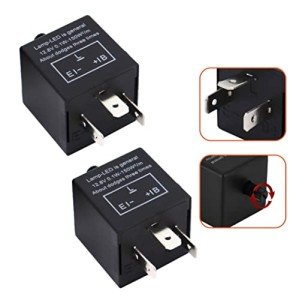 2-Pack Adjustable LED Flasher Relay for Cars