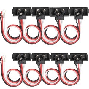 8PCS 3 Pin Trailer Light Connector Harness Set
