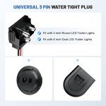 8PCS 3 Pin Trailer Light Connector Harness Set