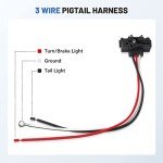 8PCS 3 Pin Trailer Light Connector Harness Set