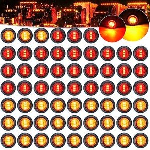 60-Pack Mini LED Trailer Marker Lights (Amber/Red)