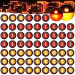 60-Pack Mini LED Trailer Marker Lights (Amber/Red)