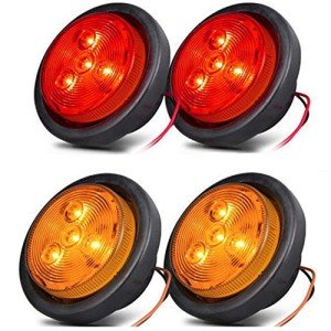 LED Trailer Marker Lights - 4 Pack, Amber & Red