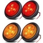 LED Trailer Marker Lights - 4 Pack, Amber & Red