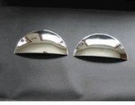 Chrome Metal Half Moon Headlight Covers - 7" Pair