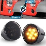 Jeep Wrangler JK LED Turn Signal Lights - Smoke Lens