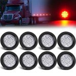 8Pcs 2.5" Red LED Side Marker Lights