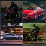 Colorful LED Tire Valve Lights - 4 Pack