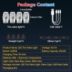 Colorful LED Tire Valve Lights - 4 Pack