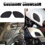 Motorcycle Fuel Tank Knee Pad - Vintage Black Stickers