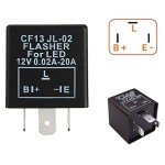 GLOFE 3-Pin 12V Electronic Flasher Relay for LEDs