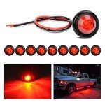 Nilight 10-Pack Round LED Clearance Lights - Red