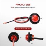 Nilight 10-Pack Round LED Clearance Lights - Red