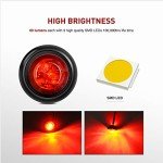 Nilight 10-Pack Round LED Clearance Lights - Red
