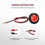 Nilight 10-Pack Round LED Clearance Lights - Red