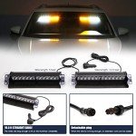 Amber/White LED Dash Emergency Strobe Light Bar
