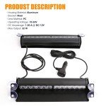 Amber/White LED Dash Emergency Strobe Light Bar