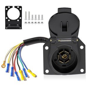 7-Way RV Trailer Light Connector Socket Adapter