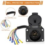 7-Way RV Trailer Light Connector Socket Adapter