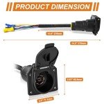 7-Way RV Trailer Light Connector Socket Adapter