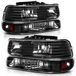Chevy Silverado Headlight Assembly with Bumper Lights
