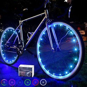 Daway A01 Blue LED Bike Wheel Lights (2-Pack)