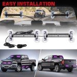 AINBIN 10.7" Purple Emergency Strobe Light Bar