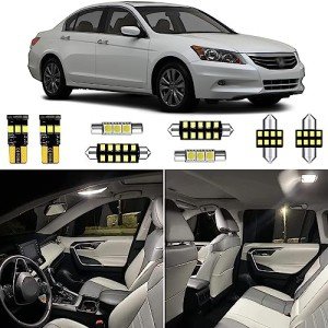 13pcs Super Bright White Interior Lights for Honda Accord