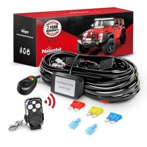 Nilight Wireless Remote Wiring Harness for LED Lights