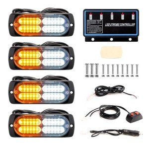 LED Emergency Strobe Lights for Vehicles, 4-Piece Set