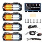 LED Emergency Strobe Lights for Vehicles, 4-Piece Set