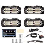 LED Emergency Strobe Lights for Vehicles, 4-Piece Set