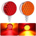 4" Amber Red Dual-Face Fender Lights - 2pcs