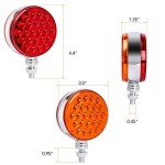 4" Amber Red Dual-Face Fender Lights - 2pcs