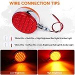 4" Amber Red Dual-Face Fender Lights - 2pcs