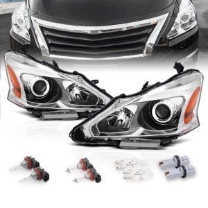 2013-2015 Altima Chrome Projector Halogen Headlights Pair