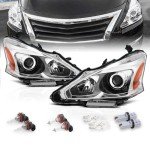2013-2015 Altima Chrome Projector Halogen Headlights Pair