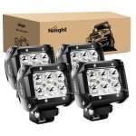 Nilight 4PCS 18W Spot LED Off-Road Light Pods