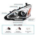 2013-2015 Altima Chrome Projector Halogen Headlights Pair