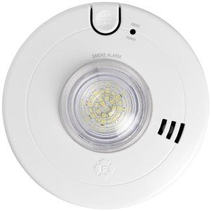Hardwired Smoke Detector with LED Strobe Light