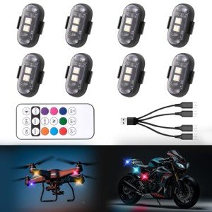 8PCS Remote Control Wireless LED Strobe Lights