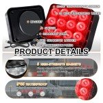Raryloy Wireless Red Beacon LED Trailer Lights 2PCS