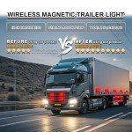 Raryloy Wireless Red Beacon LED Trailer Lights 2PCS