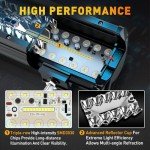 NAOEVO 12" LED Light Bar & 2 LED Pod Lights